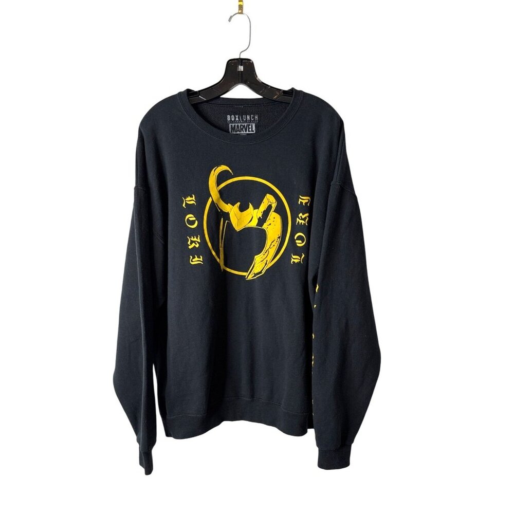 BoxLunch Marvel Loki Men's Black Sweatshirt Size XL